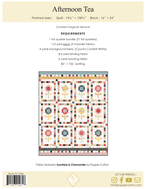 Afternoon Tea Quilt Pattern by Poppie Cotton Fabrics - Image 2