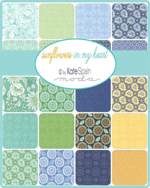 Sunflowers In My Heart Jelly Roll by Kate Spain for Moda Fabrics - Image 2