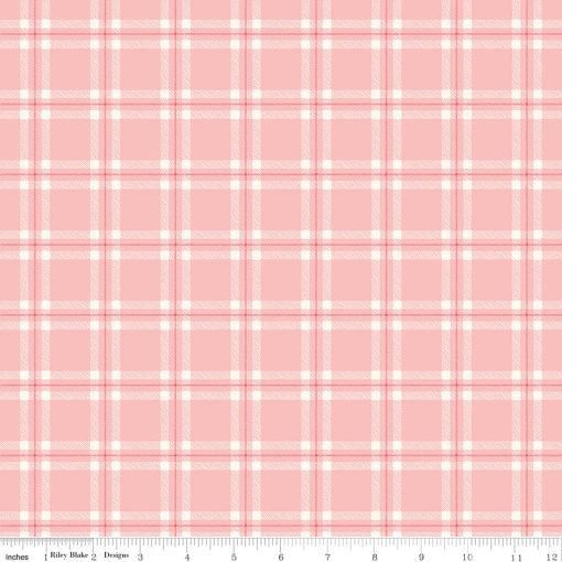 BOLT END 38" Glamp Camp Pink Glamp Camp Plaid Yardage by My Mind's Eye for Riley Blake Designs