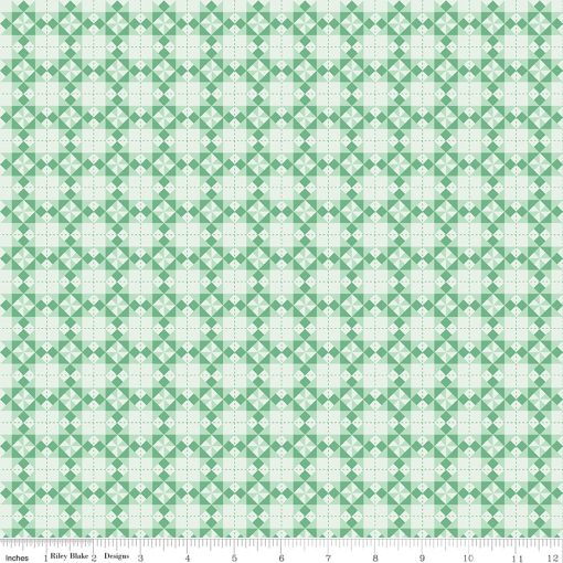 Sweet Acres Mint Barn Quilts Yardage by Beverly McCullough for Riley Blake Designs