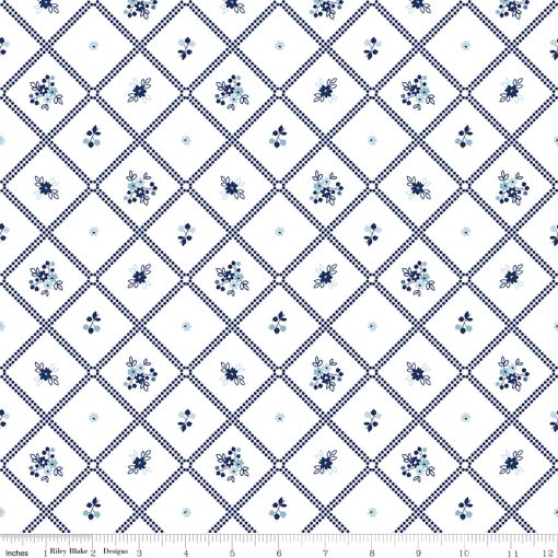 Simply Country White Dot Grid Yardage by Tasha Noel for Riley Blake Designs