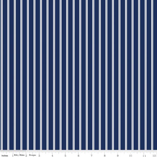 Simply Country Navy Stripes Yardage by Tasha Noel for Riley Blake Designs