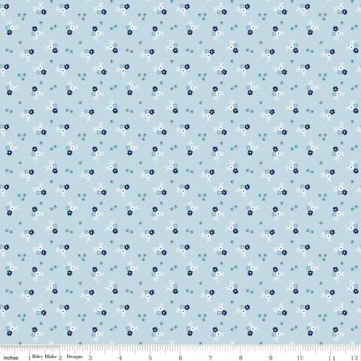 Simply Country Blue Floral Yardage by Tasha Noel for Riley Blake Designs