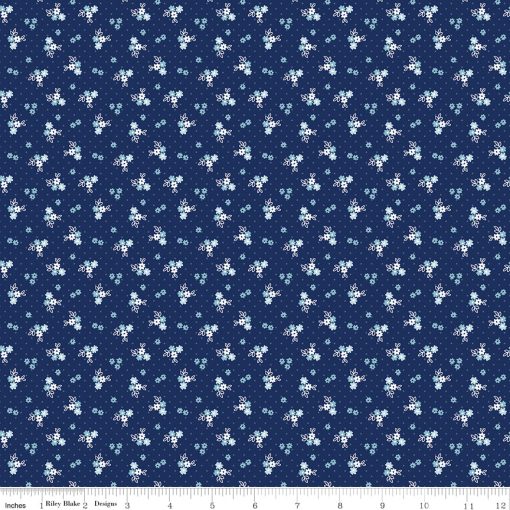 Simply Country Navy Floral Yardage by Tasha Noel for Riley Blake Designs