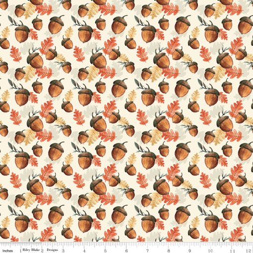 Shades Of Autumn Cream Acorns Yardage by My Mind's Eye for Riley Blake Designs