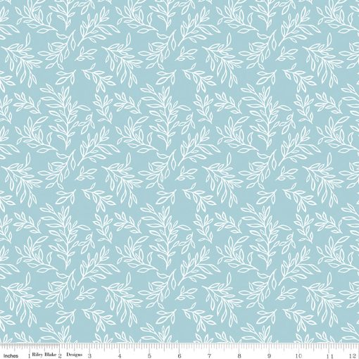 Live, Love, Glamp Mist Leaves Yardage by Dani Mogstad for Riley Blake Designs