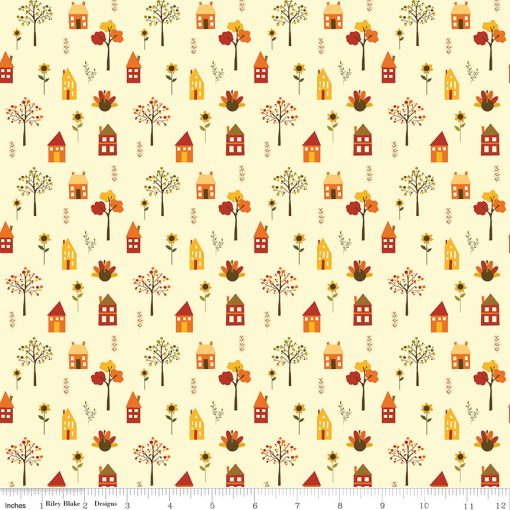 Fall's In Town Cream Village Yardage by Sandy Gervais for Riley Blake Designs