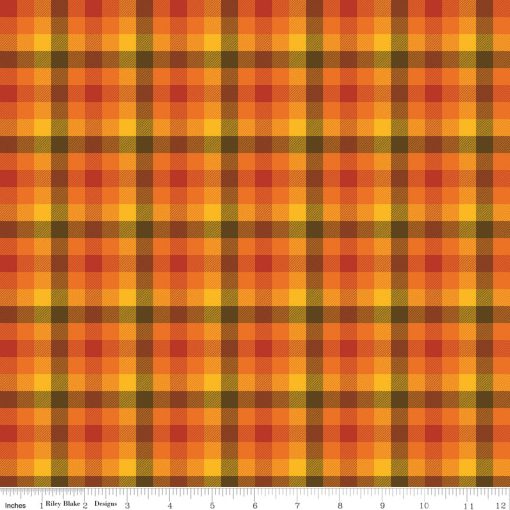 Fall's In Town Multi Checked Yardage by Sandy Gervais for Riley Blake Designs