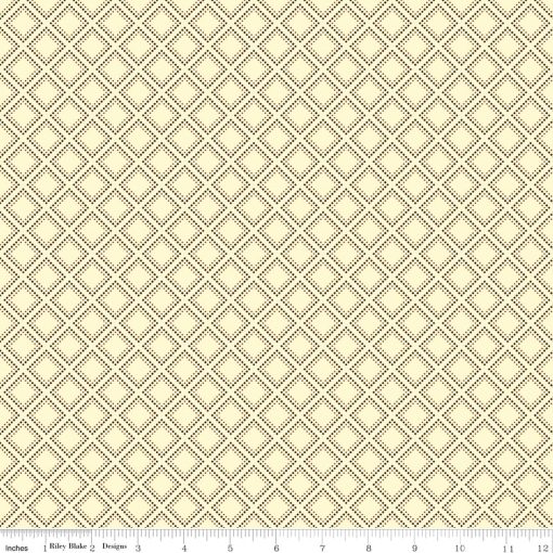 BOLT END 17" Fall's In Town Cream Grid Yardage by Sandy Gervais for Riley Blake Designs