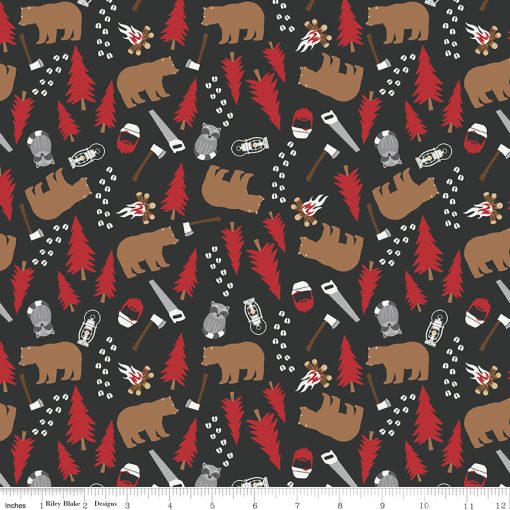 Woodsman Black Main Yardage by Lori Whitlock for Riley Blake Designs