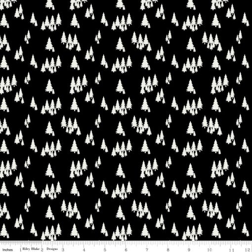 Woodsman Black Trees Yardage by Lori Whitlock for Riley Blake Designs