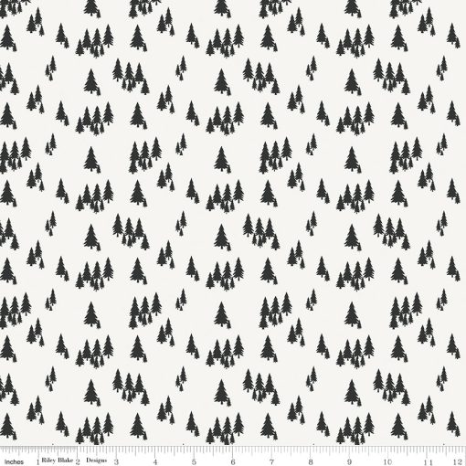 Woodsman Cream Trees Yardage by Lori Whitlock for Riley Blake Designs