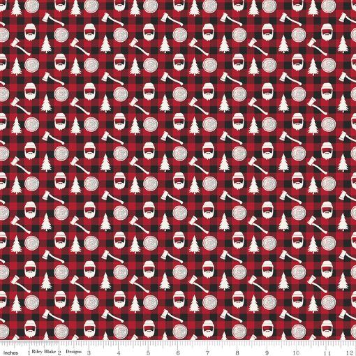 Woodsman Red Black Lumberjack Plaid Yardage by Lori Whitlock for Riley Blake Designs