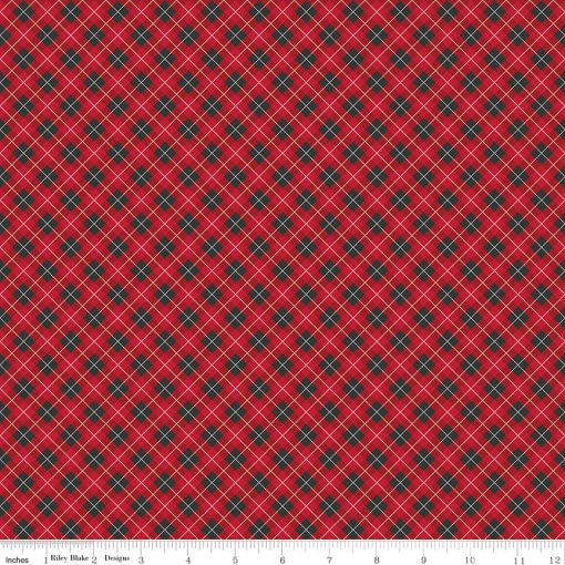 Woodsman Red Black Bias Plaid Yardage by Lori Whitlock for Riley Blake Designs