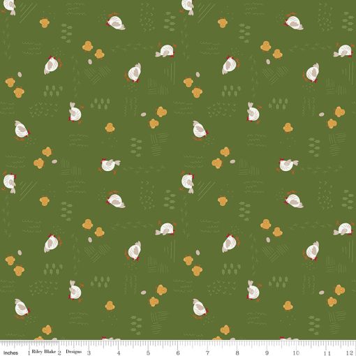 Country Life Pasture Chicken Scratch Yardage by Jennifer Long for Riley Blake Designs