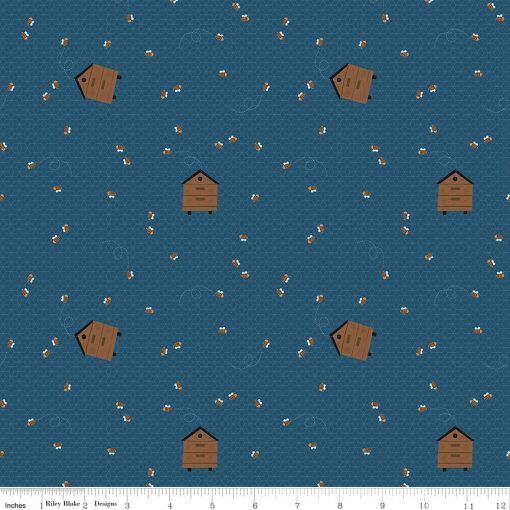 Country Life Night Worker Bee Yardage by Jennifer Long for Riley Blake Designs