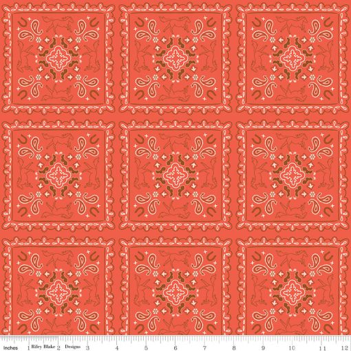 Wild Rose Cayenne Bandanas Yardage by the RBD Designers for Riley Blake Designs