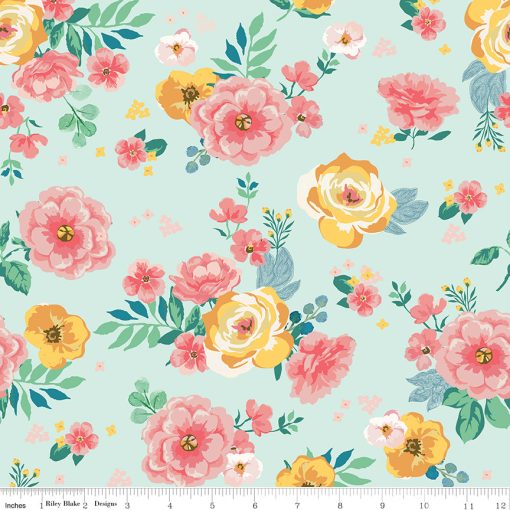 Spring Gardens Sky Main Yardage by My Mind's Eye for Riley Blake Designs