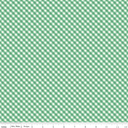 Spring Gardens Green Gingham Yardage by My Mind's Eye for Riley Blake Designs