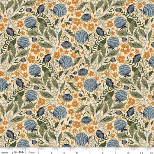 The Old Garden Vanilla William Yardage by Danelys Sidron for Riley Blake Designs