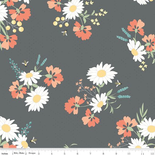 Sunshine and Sweet Tea Steel Main Yardage by Amanda Castor for Riley Blake Designs