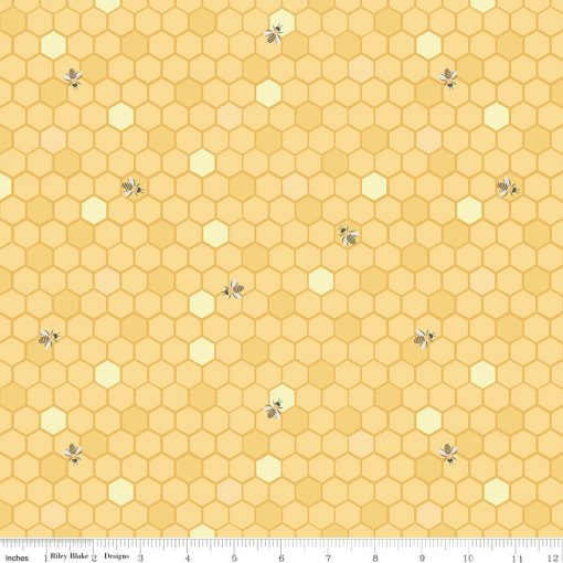 Sunshine and Sweet Tea Sunshine Honeycomb Yardage by Amanda Castor for Riley Blake Designs