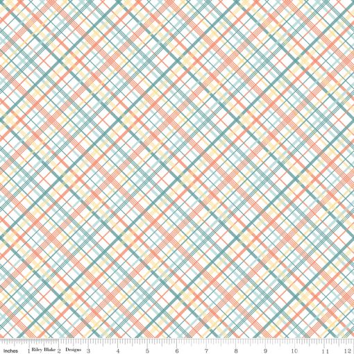 Sunshine and Sweet Tea Multi Summer Plaid Yardage by Amanda Castor for Riley Blake Designs