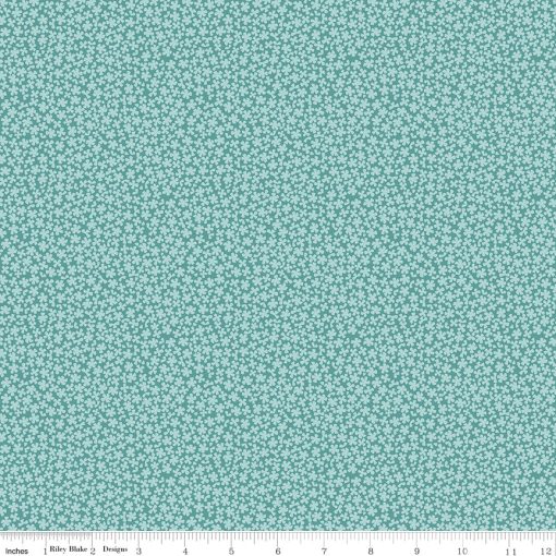 Sunshine and Sweet Tea Teal Sweet Alyssum Yardage by Amanda Castor for Riley Blake Designs