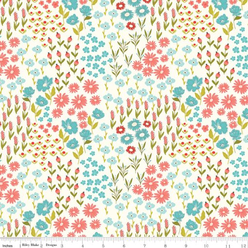 Feed My Soul Cream Flower Garden Yardage by Sandy Gervais for Riley Blake Designs