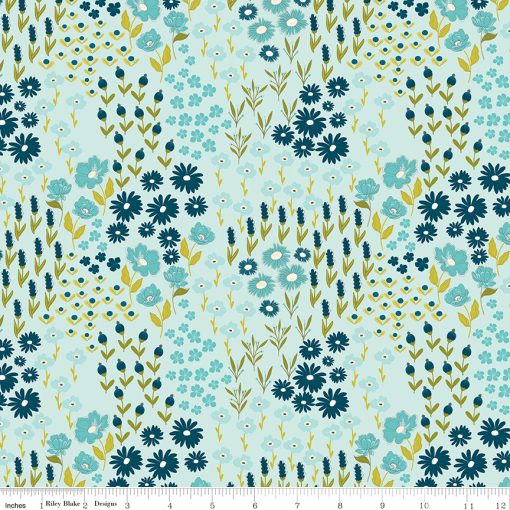 Feed My Soul Powder Flower Garden Yardage by Sandy Gervais for Riley Blake Designs