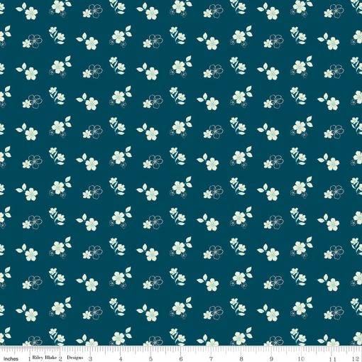 Feed My Soul Navy Tossed Floral Yardage by Sandy Gervais for Riley Blake Designs