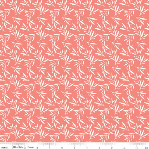 Feed My Soul Pink Leaves Yardage by Sandy Gervais for Riley Blake Designs