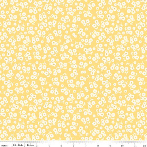 Picnic Florals Yellow Ditsy Yardage by My Mind's Eye for Riley Blake Designs