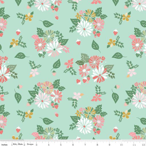 Clover Farm Mint Main Yardage by Gracey Larson for Riley Blake Designs