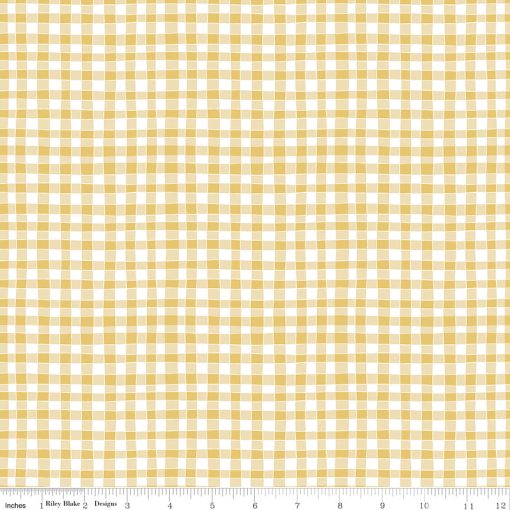 Clover Farm Yellow Gingham Yardage by Gracey Larson for Riley Blake Designs