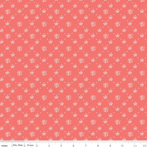 Clover Farm Tea Rose Wallpaper Yardage by Gracey Larson for Riley Blake Designs