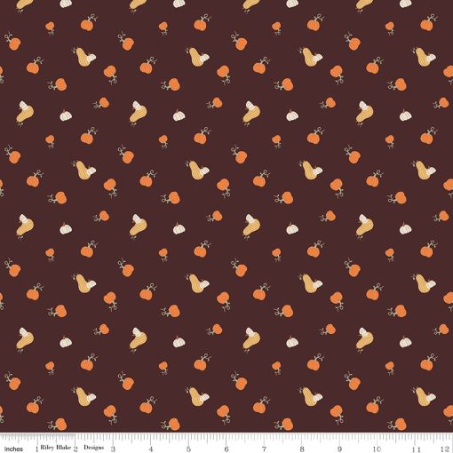 Pumpkin Spice Espresso Pumpkins Yardage by Simple Simon & Co. for Riley Blake Designs