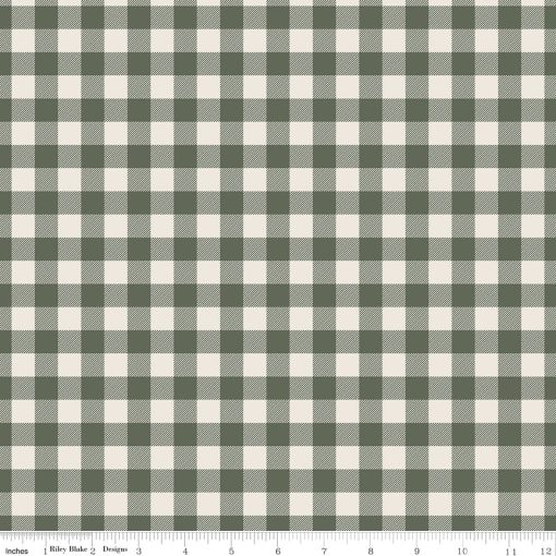 Pumpkin Spice Green Plaid Yardage by Simple Simon & Co. for Riley Blake Designs