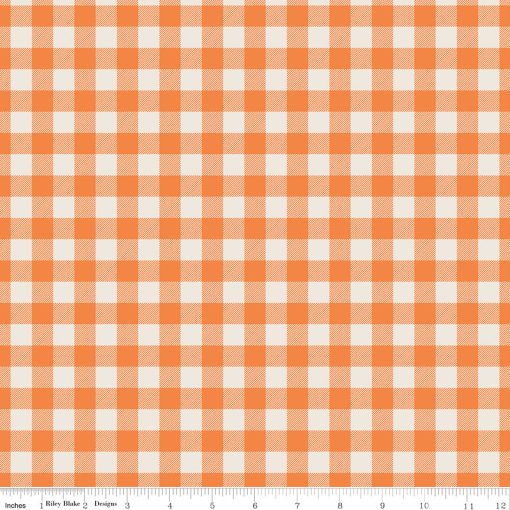 Pumpkin Spice Pumpkin Plaid Yardage by Simple Simon & Co. for Riley Blake Designs