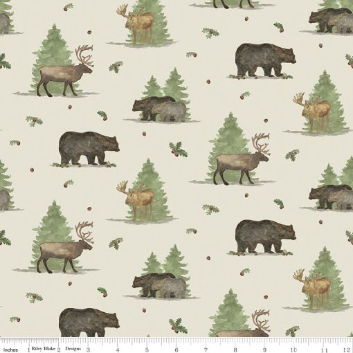 Let's Get Lost in the Woods Off White Main Yardage by Tara Reed for Riley Blake Designs