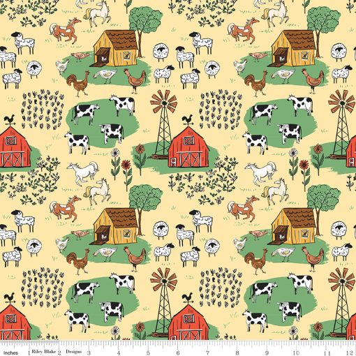 Farm Livin' Sunshine Main Yardage by Diane Labombarbe for Riley Blake Designs