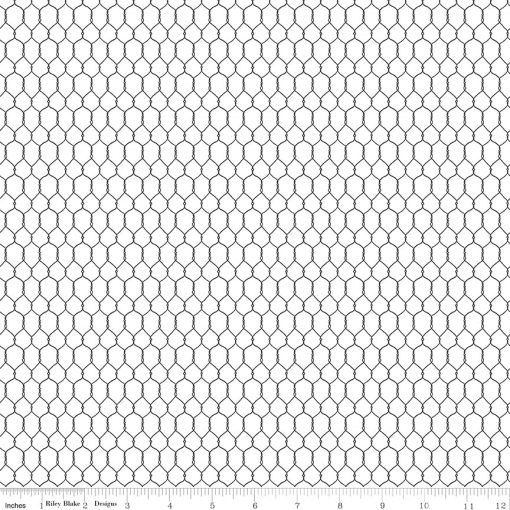 Farm Livin' White Chicken Wire Yardage by Diane Labombarbe for Riley Blake Designs