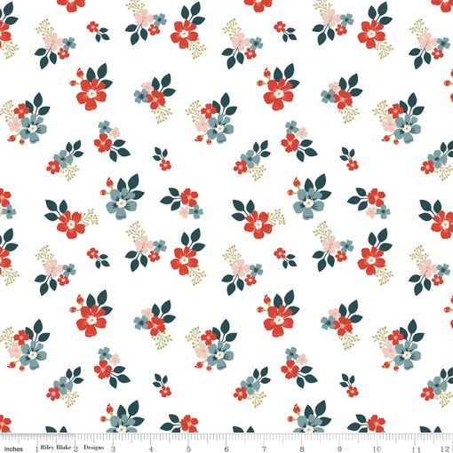 Vintage Charm White Floral Yardage by Dani Mogstad for Riley Blake Designs