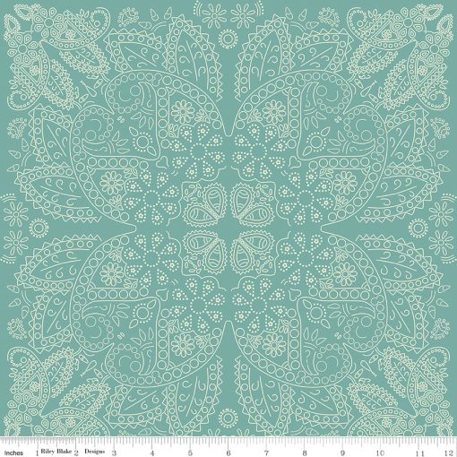 Cowboys Teal Bandana Yardage by Echo Park Paper Co. for Riley Blake Designs