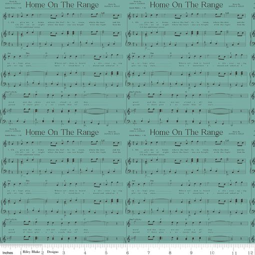 Cowboys Teal Music Yardage by Echo Park Paper Co. for Riley Blake Designs