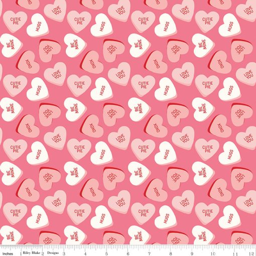 Sweetheart Hot Pink Main Yardage by My Mind's Eye for Riley Blake Designs