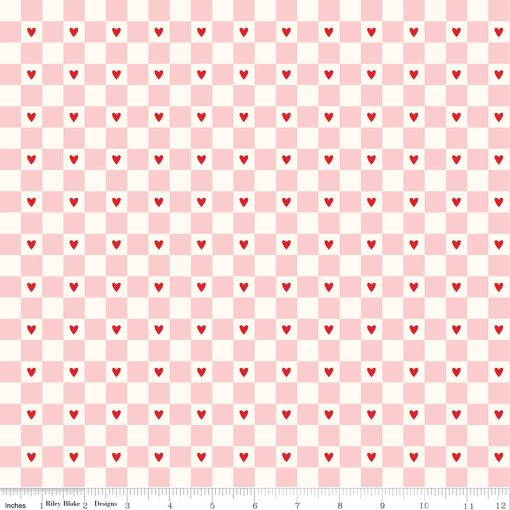 Sweetheart Cream Checks Yardage by My Mind's Eye for Riley Blake Designs