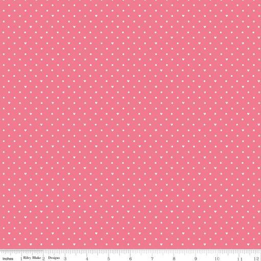 Sweetheart Hot Pink Dots Yardage by My Mind's Eye for Riley Blake Designs