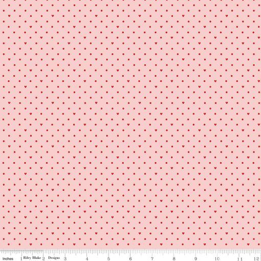 Sweetheart Pink Dots Yardage by My Mind's Eye for Riley Blake Designs