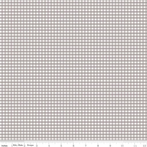 Gingham Gray 1/8" Gingham Yardage by Riley Blake Designs